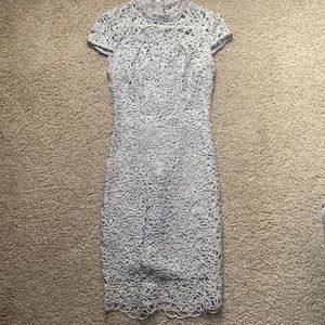 Gorgeous Silver neckline short sleeve dress
